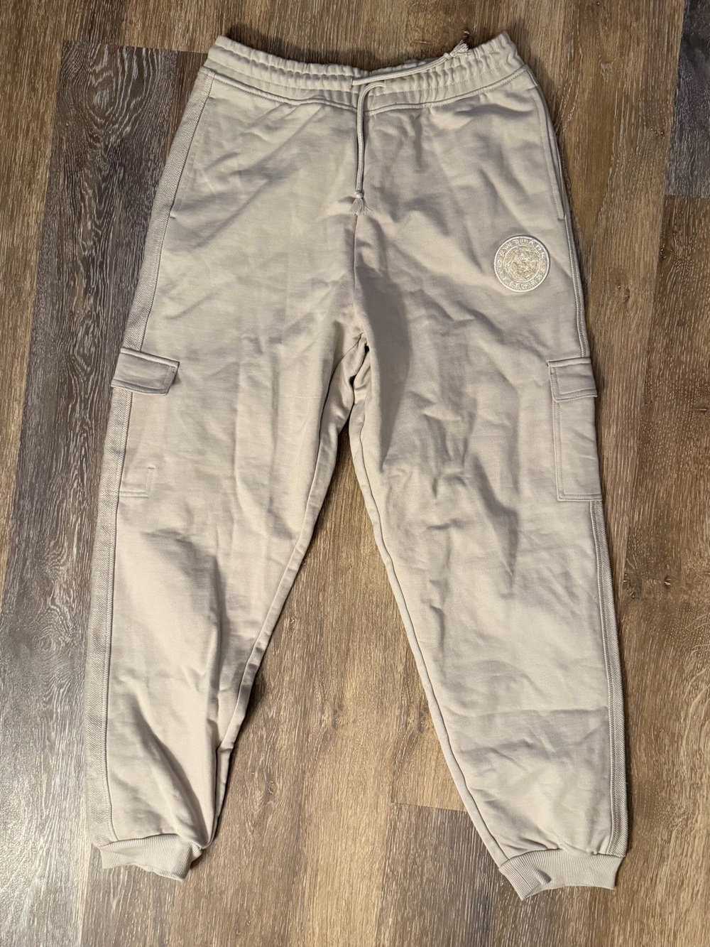 Gymshark Cargo Joggers M L Beige Utility Sweatpants Crest Unisex